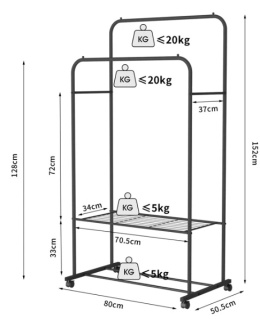 80 cm drążek na ubrania Trotwood