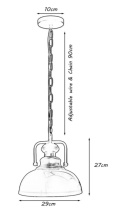 Lampa wisząca Barringer 1-Light z akcentami z PCV